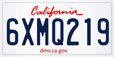 CA license plate 6XMQ219