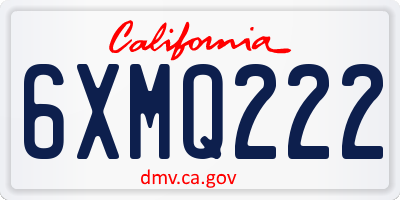 CA license plate 6XMQ222