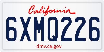 CA license plate 6XMQ226