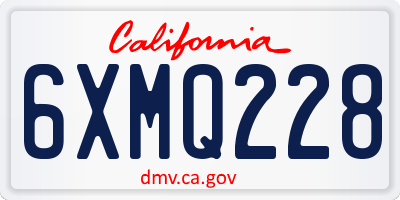 CA license plate 6XMQ228