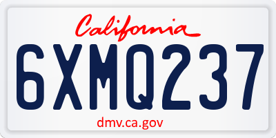 CA license plate 6XMQ237