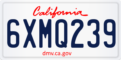 CA license plate 6XMQ239