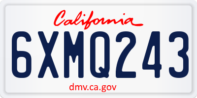 CA license plate 6XMQ243