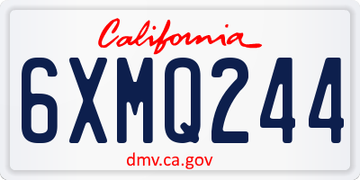 CA license plate 6XMQ244