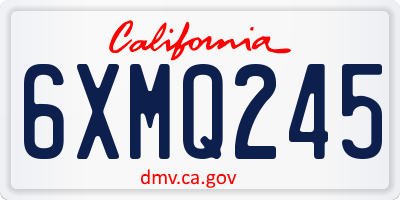 CA license plate 6XMQ245