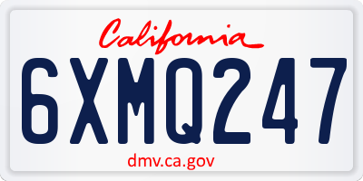 CA license plate 6XMQ247