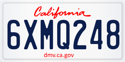 CA license plate 6XMQ248
