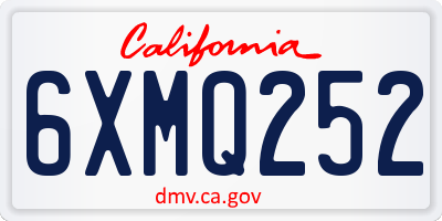 CA license plate 6XMQ252