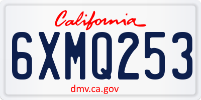 CA license plate 6XMQ253