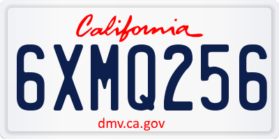 CA license plate 6XMQ256