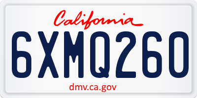 CA license plate 6XMQ260
