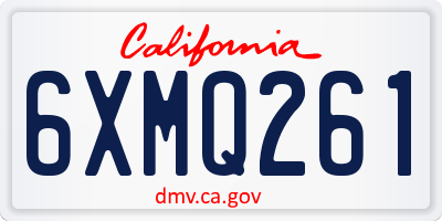 CA license plate 6XMQ261