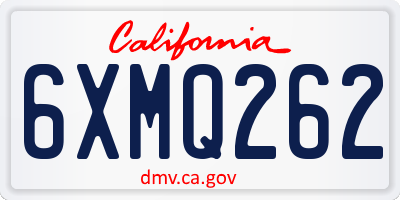 CA license plate 6XMQ262