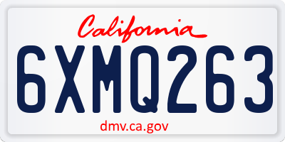CA license plate 6XMQ263