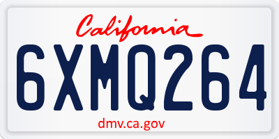 CA license plate 6XMQ264