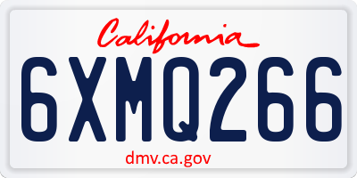 CA license plate 6XMQ266