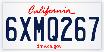 CA license plate 6XMQ267