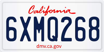 CA license plate 6XMQ268