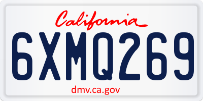 CA license plate 6XMQ269