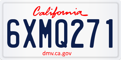 CA license plate 6XMQ271