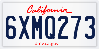 CA license plate 6XMQ273