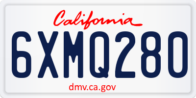 CA license plate 6XMQ280