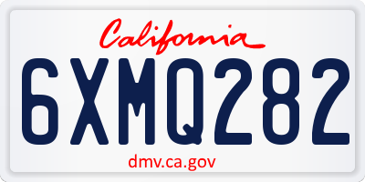 CA license plate 6XMQ282