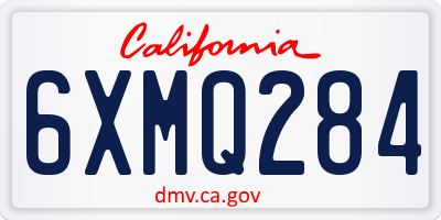 CA license plate 6XMQ284