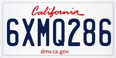 CA license plate 6XMQ286
