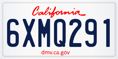 CA license plate 6XMQ291