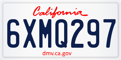 CA license plate 6XMQ297