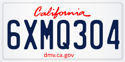 CA license plate 6XMQ304