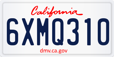 CA license plate 6XMQ310