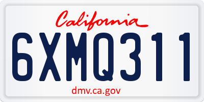 CA license plate 6XMQ311