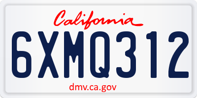 CA license plate 6XMQ312