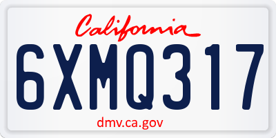 CA license plate 6XMQ317