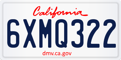 CA license plate 6XMQ322