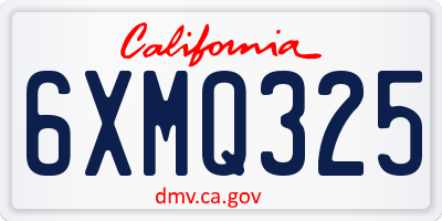 CA license plate 6XMQ325