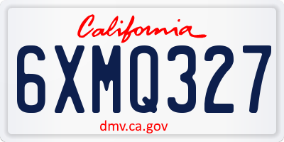 CA license plate 6XMQ327