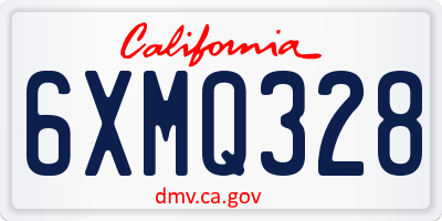 CA license plate 6XMQ328