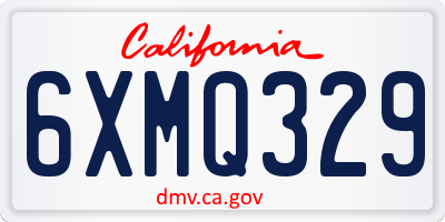 CA license plate 6XMQ329