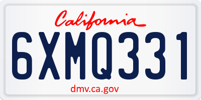 CA license plate 6XMQ331
