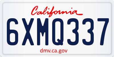 CA license plate 6XMQ337