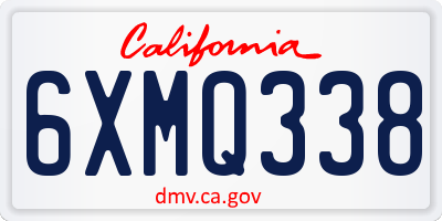 CA license plate 6XMQ338