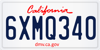 CA license plate 6XMQ340