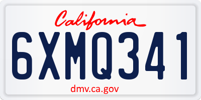 CA license plate 6XMQ341