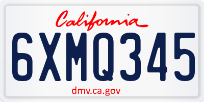 CA license plate 6XMQ345