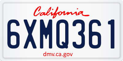 CA license plate 6XMQ361