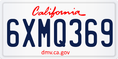 CA license plate 6XMQ369