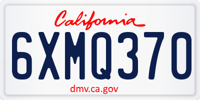 CA license plate 6XMQ370